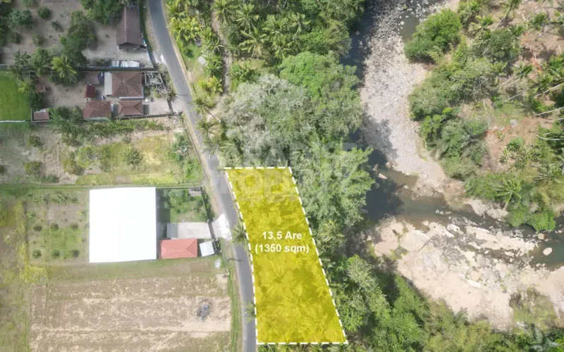 Dijual: Tanah Riverside 13,5 Are di Tabanan – View Sungai Permanen (Zona Kuning)