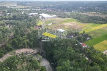 Dijual: Tanah Riverside 13,5 Are di Tabanan – View Sungai Permanen (Zona Kuning)